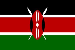 Kenya red green white and black flag